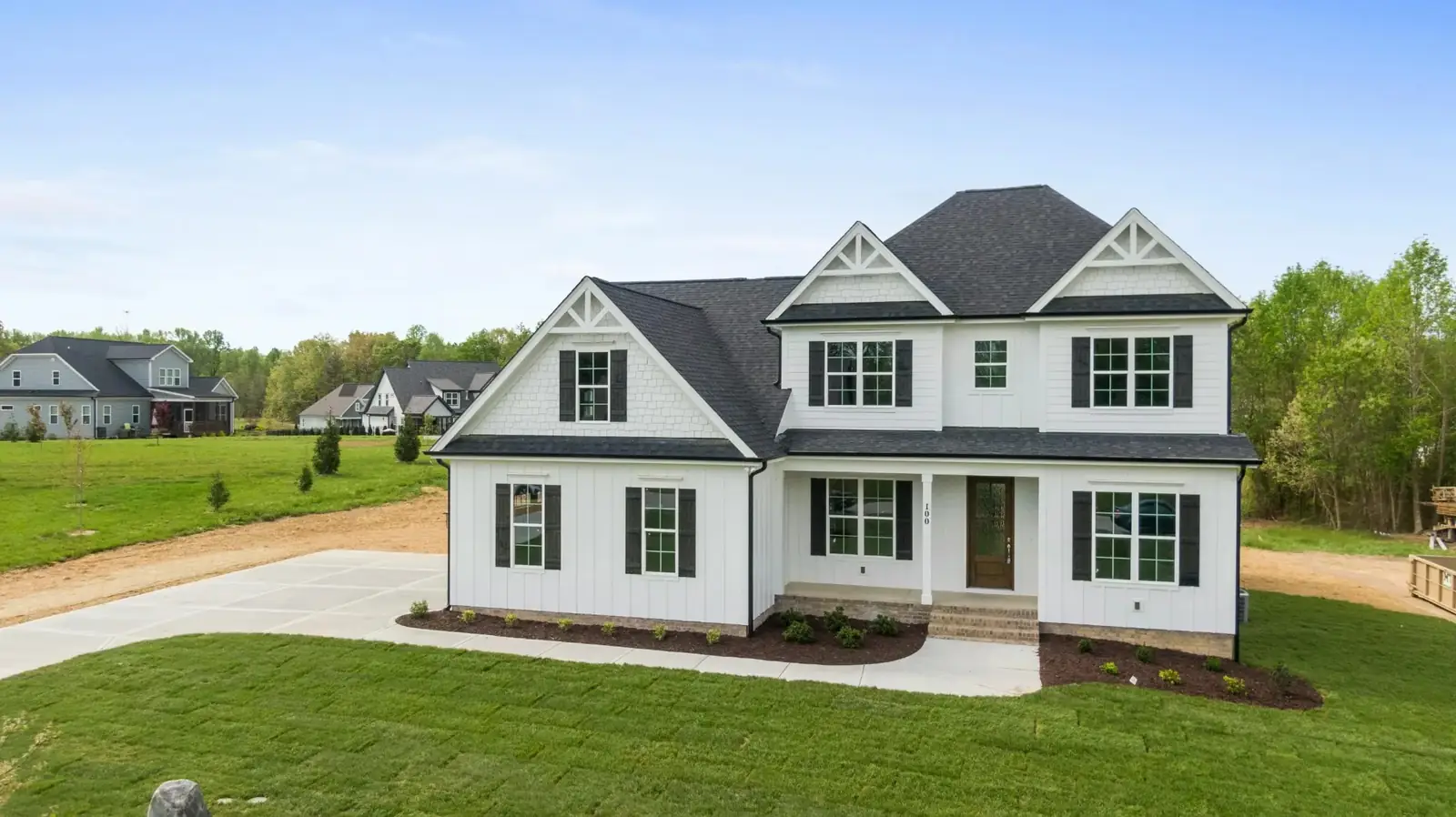Minnesota home with crisp white board-and-batten siding